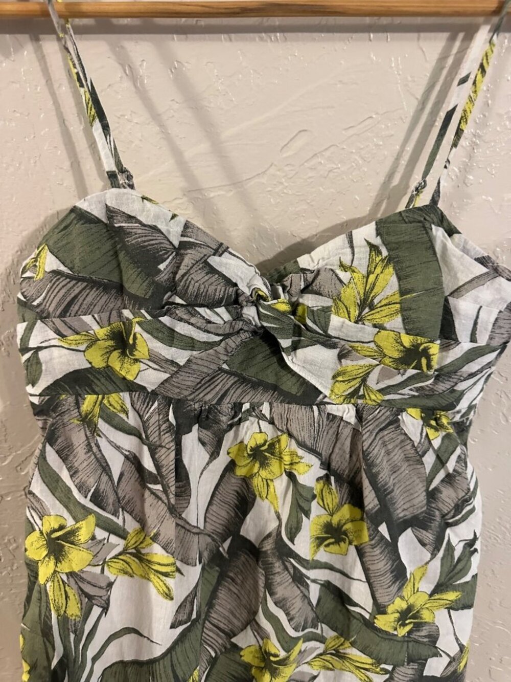 Banana Republic Linen Tropical Palm Floral Island Vacation Midi Dress - Picture 5 of 10